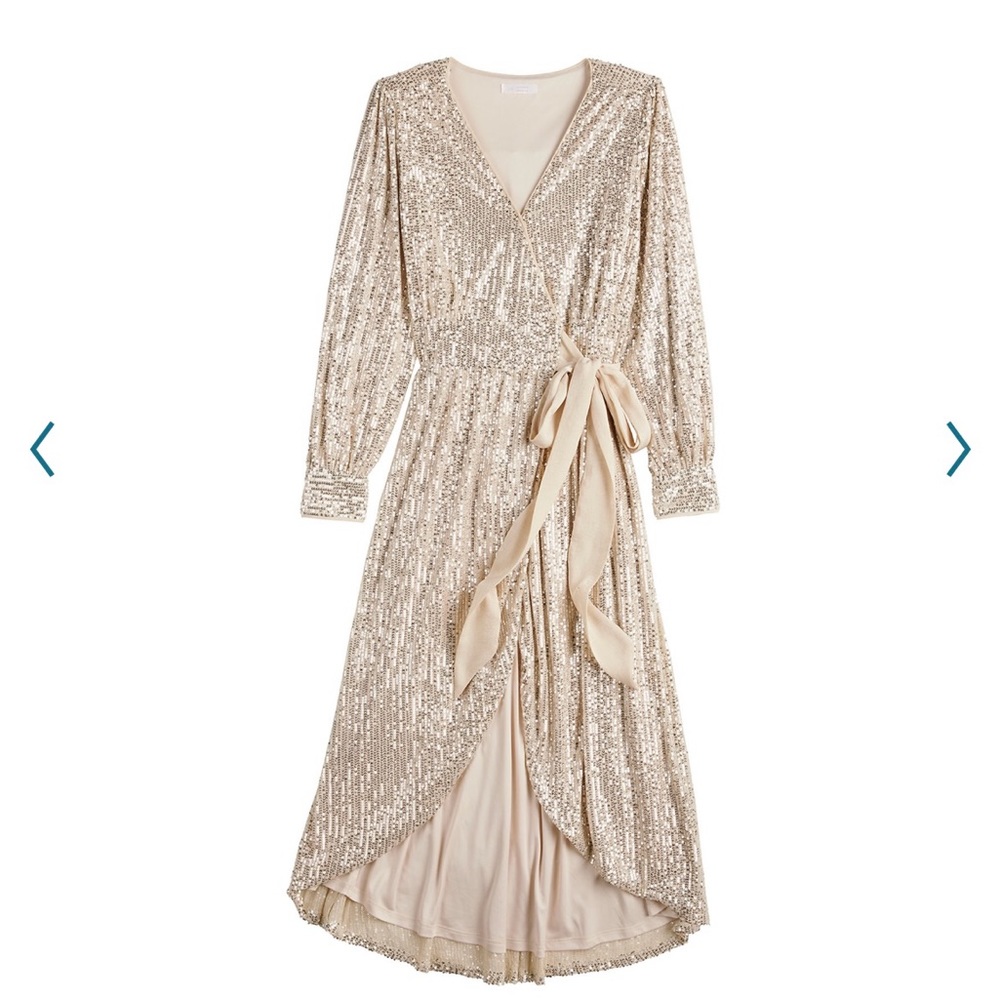 Lauren Conrad faux wrap midi dress, medium.